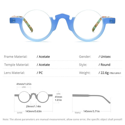 Lunettes en acétate mat HEPIDEM pour femmes 2023, nouvelles lunettes rondes à demi-monture, lunettes H9279