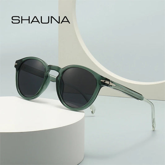 SHAUNA Retro Runde Herren Markendesigner Sonnenbrille Mode Nieten Damen Shades UV400 Gradient Sonnenbrille