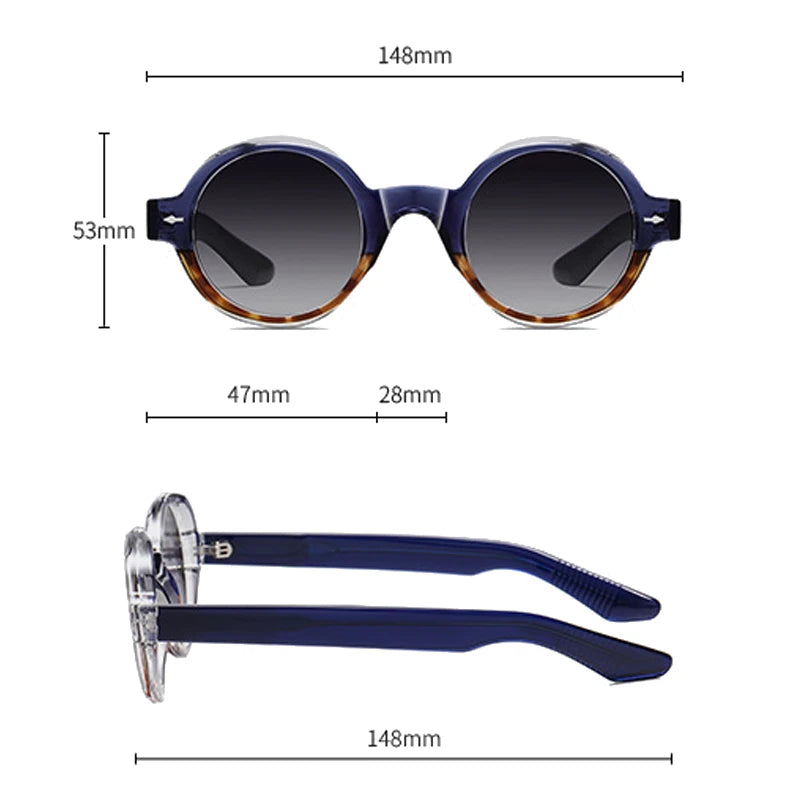 SHAUNA Retro Round Punk Men Polarized Sunglasses Fashion Clear Anti Blue Light Eyewear Women Luxury Rivets Sun Glasses UV400