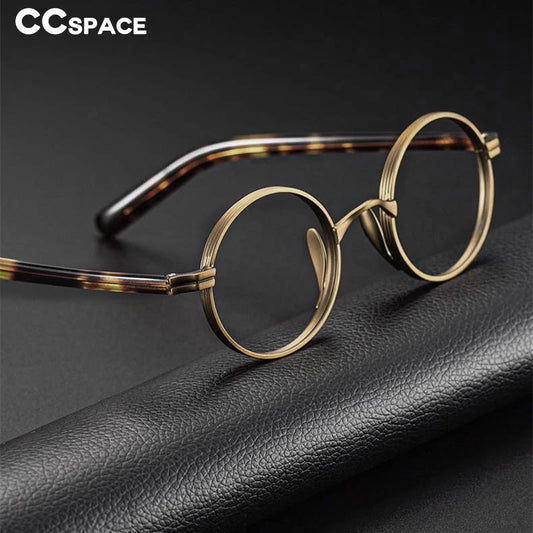 54604 Retro Titanium Round Frame Reading Glasses Men Alloy Glasses Frame Fashion Male Square Eye Myopia Prescription Eyeglasses