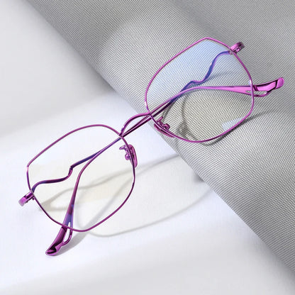 FONEX Brille aus reinem Titan für Damen, modisches Markendesign, übergroße quadratische Brillenfassung 8561