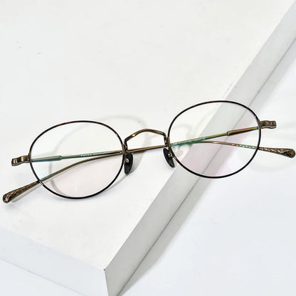 FONEX Titanium Glasses Men Vintage Round Eyeglasses Women 2022 New Titan Retro Frame Eyewear F85690