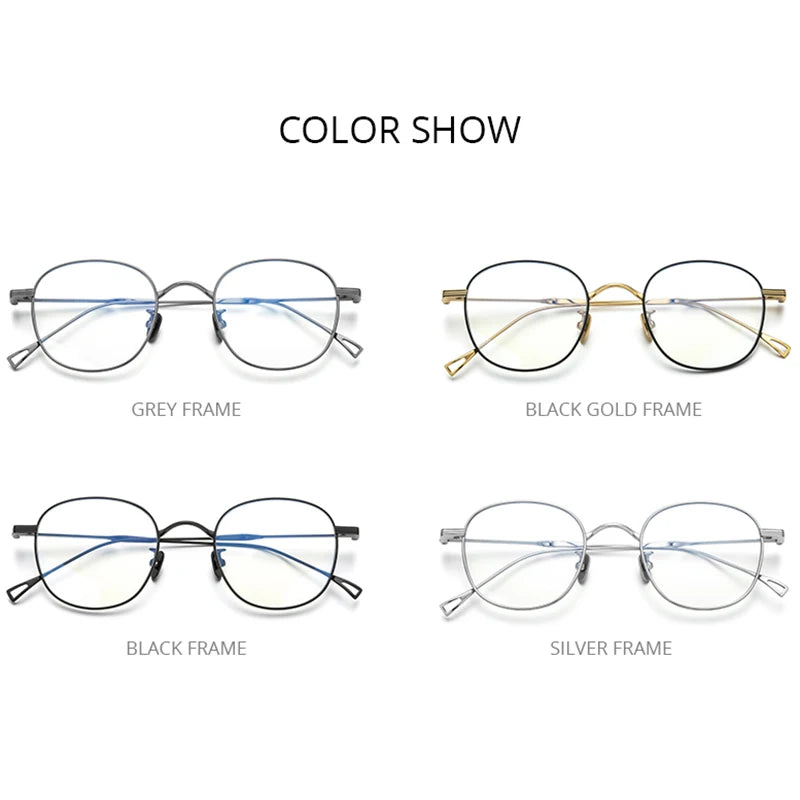 FONEX Titanium Eyeglasses Women Retro Vintage Round Eyewear 2020 Frame Korean Glasses Men 8554