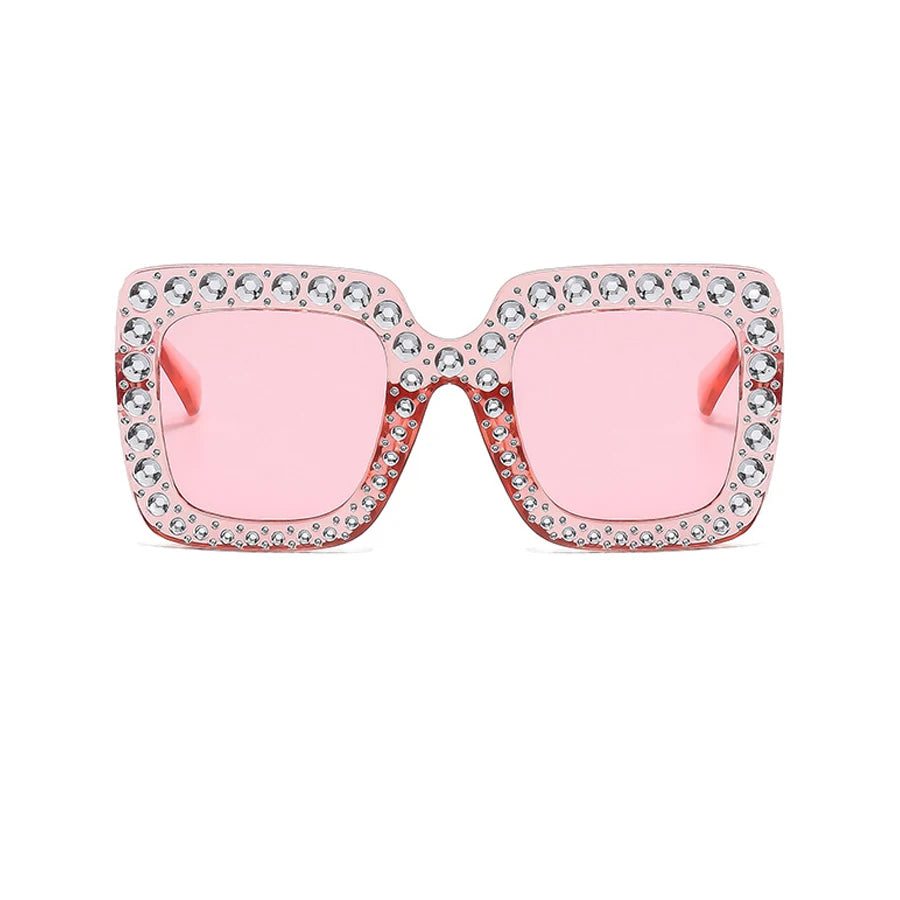 Kids Diamond Oversized Sunglasses Big Square Frame Sunglasses UV400 Crystal Eyewear Retro Rhinestone Frames Eyeglasses Children