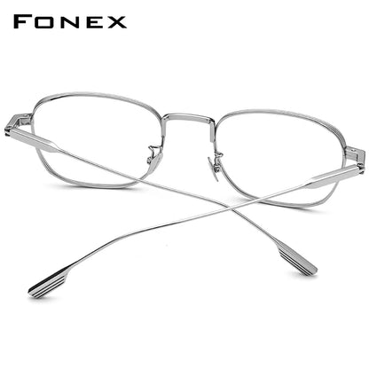 FONEX Titan Brille Damen Vintage Cat Eye Brillengestell Herren 2024 Neu Korea Titan Brillen 8517-1