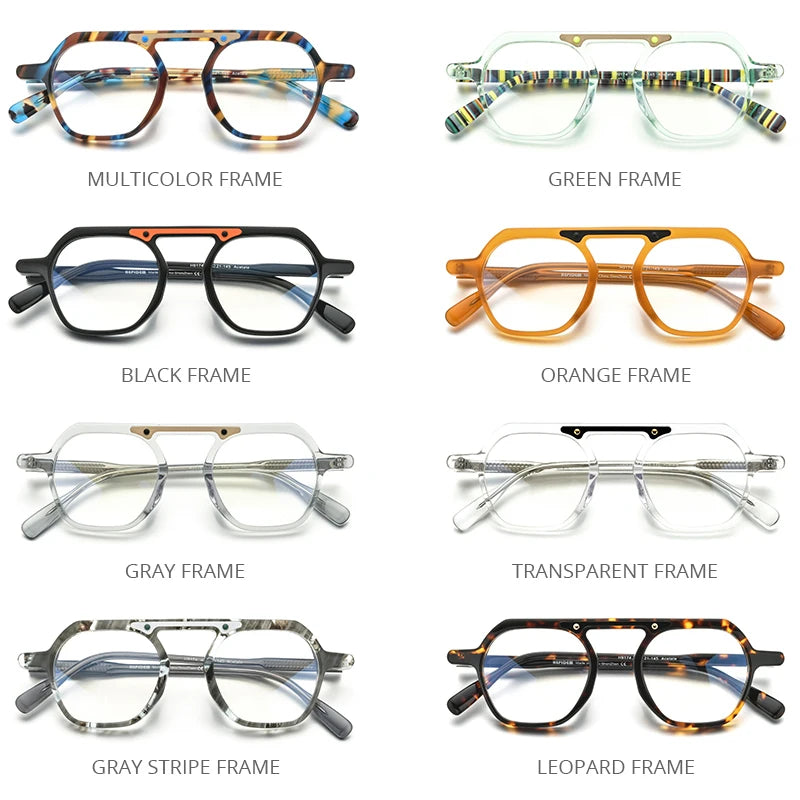 HEPIDEM Acetate Glasses Men Vintage Retro Square Eyeglasses Frame Women 2022 Spectacles Eyewear 9174