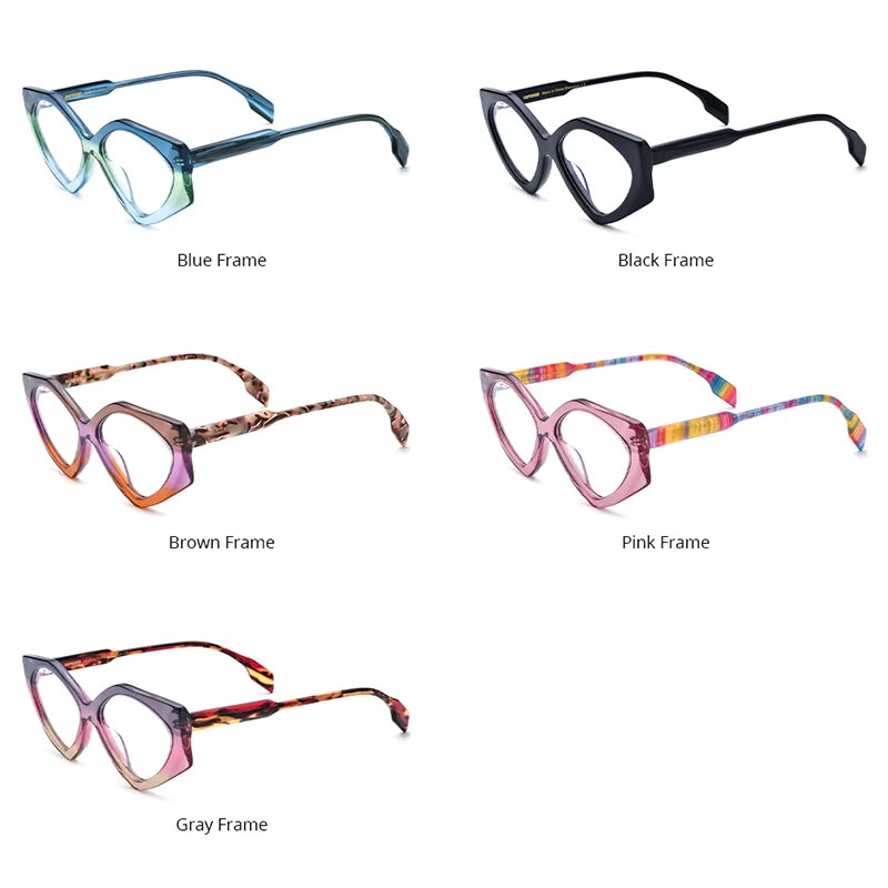 Lunettes en acétate dégradé HEPIDEM pour hommes et femmes, design diamant, œil de chat, lunettes de vue 2023, lunettes H9333