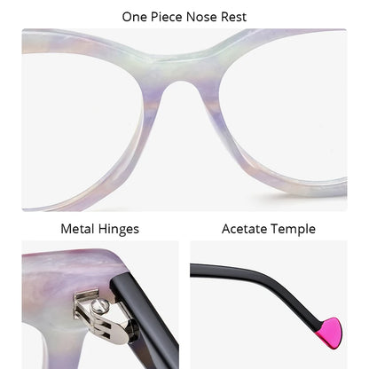 Lunettes en acétate HEPIDEM pour femmes, nouvelle mode 2024, lunettes rétro œil de chat, lunettes H9362