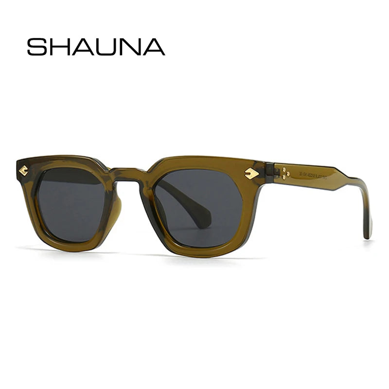 SHAUNA Ins Popular Fashion Square Rivets Women Sunglasses Gradient Men Shades UV400