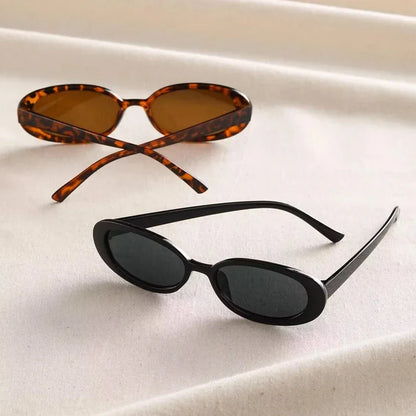 New Oval Rectangle Sunglasses Ladies Summer Beach Glasses Trendy Vintage Sun Glasses Eyewear Men Women's UV400 Travel Shades