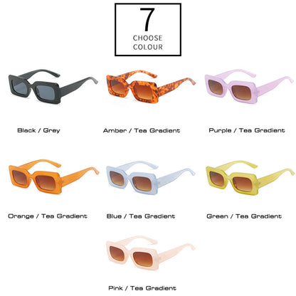 SHAUNA Ins Popular Fashion Rectangle Jelly Color Sunglasses Women Retro Brand Designer Gradient Shades UV400 Men Sun Glasses