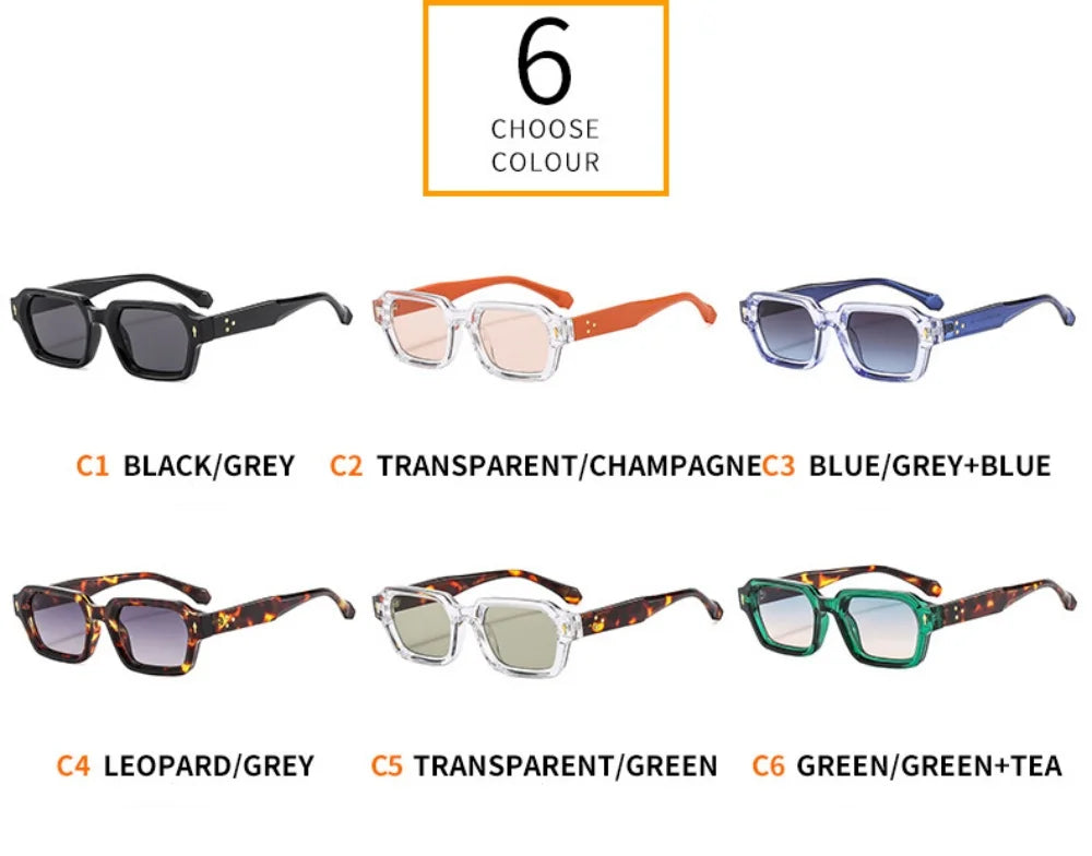 Lunettes de soleil carrées de petite taille pour femmes et hommes, design moderne, rétro, monture double couleur, lunettes de soleil, nuances UV400