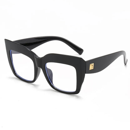 Montures de lunettes carrées surdimensionnées pour femmes, lunettes noires anti-lumière bleue, verres optiques, marque de luxe pour femmes, grandes lunettes