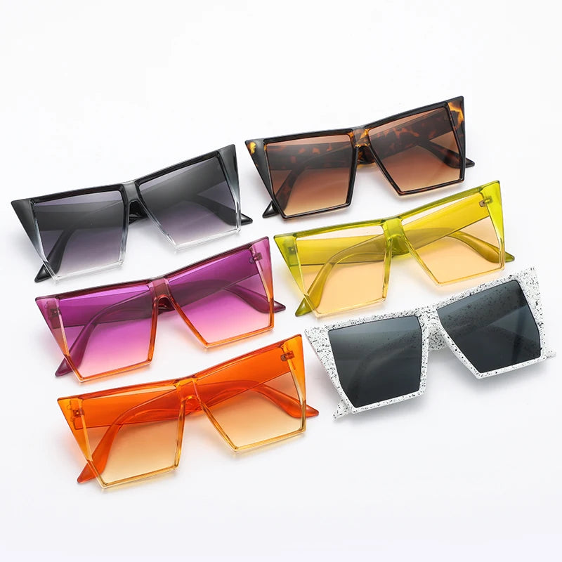 New Oversized Square Sunglasses Women's Fashion Jelly Color Sun Glasses Women Gradient Lens Eyewear UV400 Oculos De Sol