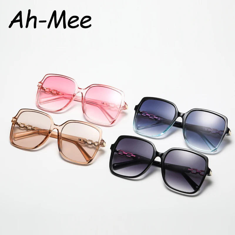 New Fashion Square Trend Sunglasses Women Big Frame Colorful Sun Glasses Female Gradient Oculos Shades Ladies Eyewear