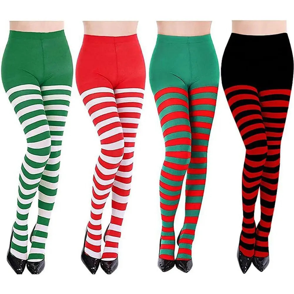 Striped Pantyhose Sweet Cosplay Cotton Long Hosiery Elastic Over Knee Dance Clubwear Stocks Halloween Party