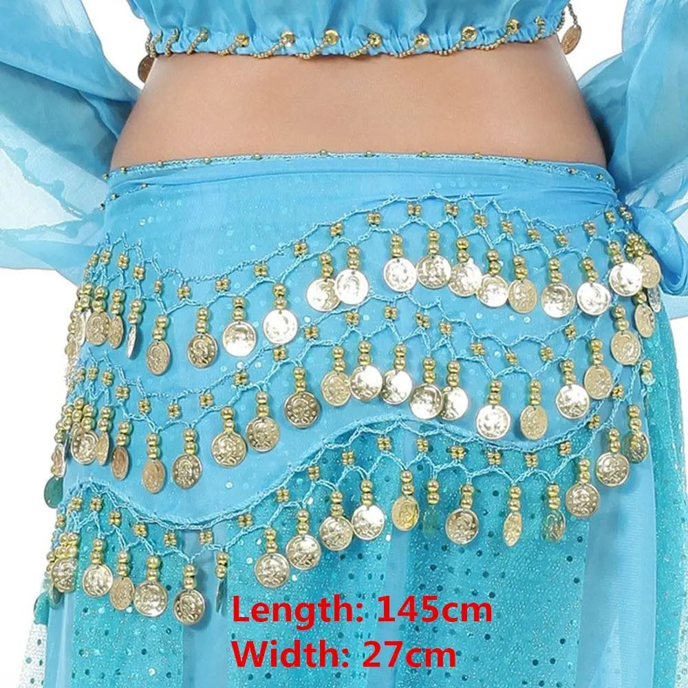 Pour les costumes de spectacle de Thaïlande/Inde/arabe, chaîne de taille sexy, jupe de danseuse, ceinture de danse du ventre, écharpe de hanche