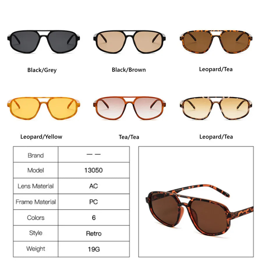 Neue Retro-Sonnenbrille mit Doppelsteg, Herrenmode, schlichte, leichte, quadratische Sonnenbrille für Damen, Ins-Trend-Sonnenbrille, UV400, Wholesa Eyegals