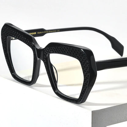 HEPIDEM Hollow Acetate Glasses Women Designer Cat Eye Eyeglasses Ladies Spectacle Eyewear 9264