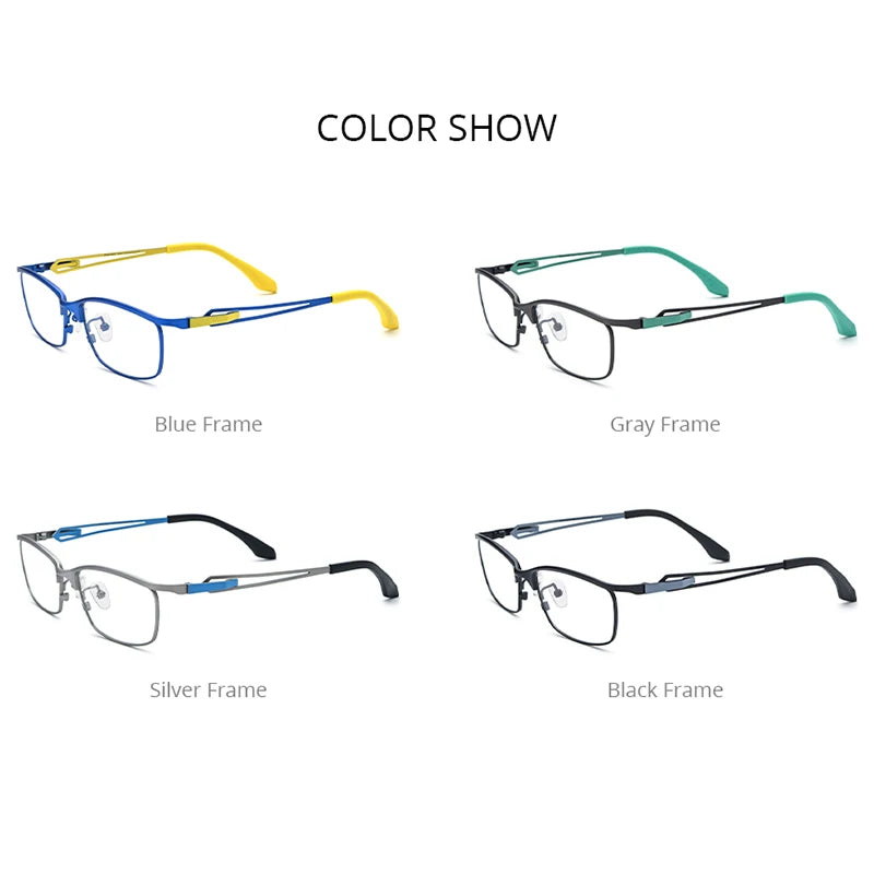 FONEX Pure Titanium Glasses Men 2023 New Women Colorful Retro Square Eyeglasses Eyewear F85775