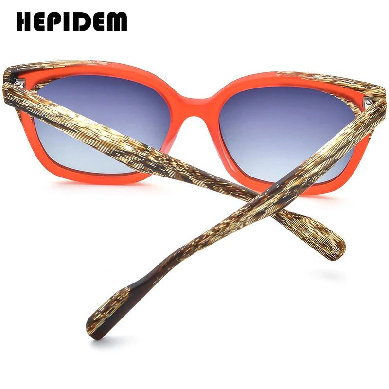 HEPIDEM Matte Acetate Polarized Sunglasses Men 2023 Women Colorful Retro Trendy Design Square Sun Glasses UV400 Shades H9347T