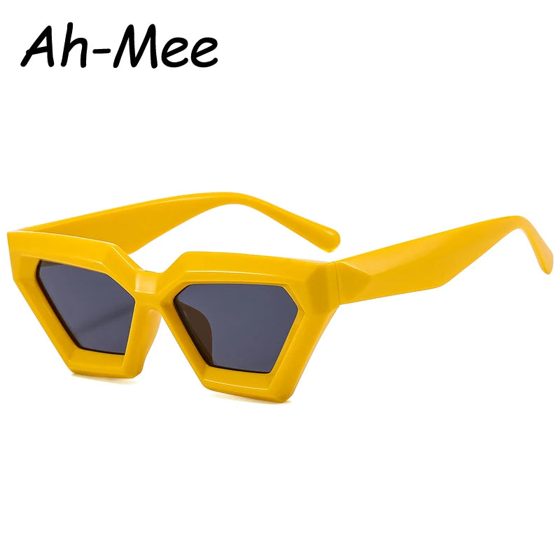 Lunettes de soleil œil de chat polygone rétro mode femmes marque concepteur punk nuances UV400 hommes lunettes de soleil œil de chat lunettes de vue