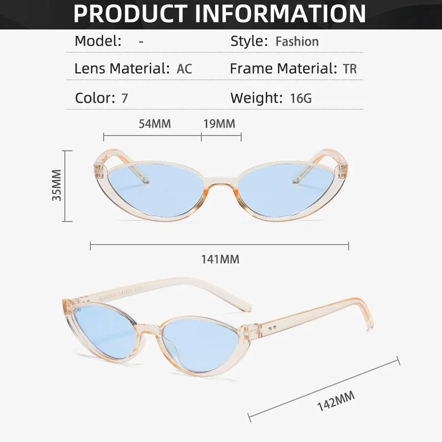 Kleine Vintage-Sonnenbrille mit Katzenaugen-Motiv für Damen, trendige Sonnenbrille mit Halbrahmen, Retro-Mode im Y2K-Stil