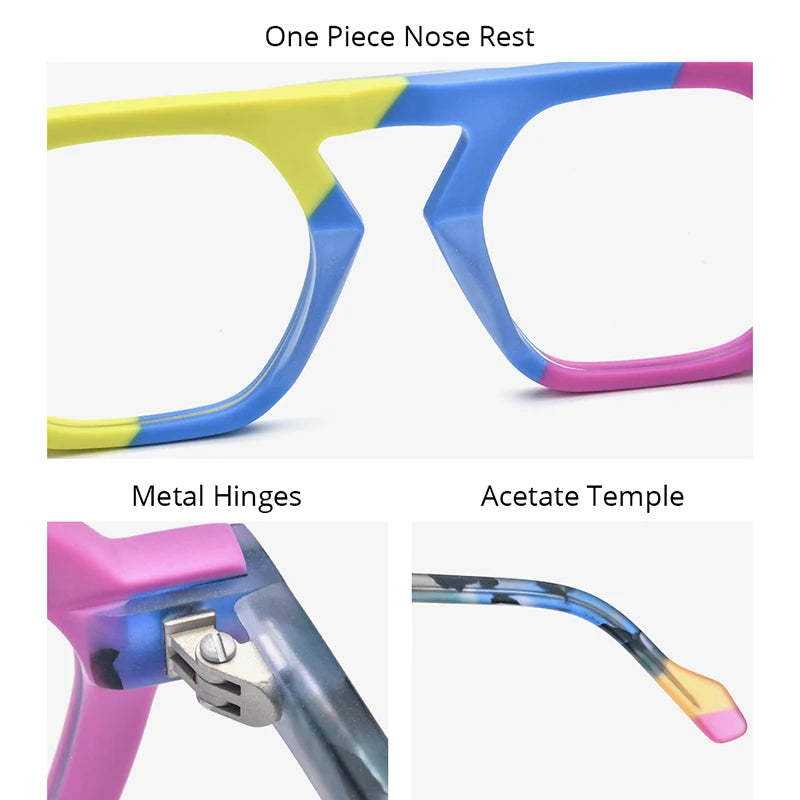 Lunettes en acétate mat HEPIDEM pour hommes et femmes, lunettes carrées colorées à la mode, 2023, lunettes de vue H9286