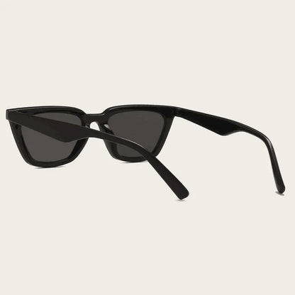 Lunettes de soleil œil de chat vintage pour femme, verres rétro noirs, mode féminine, petit cadre, miroir, carré, Oculos De Sol