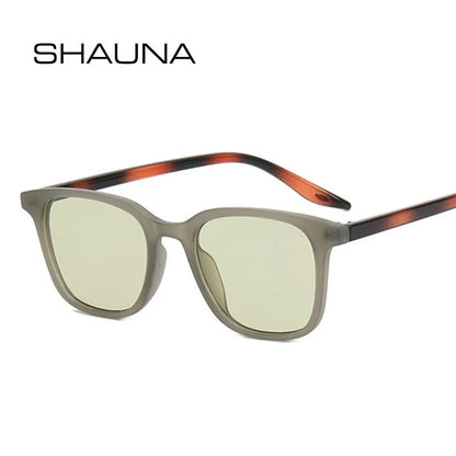 SHAUNA Ultra light Retro Square Sunglasses Ins Popular Contrast Color Matte Gradient Shades UV400