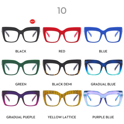 2024 New Fashion Oversized Women Anti Blue Light Glasses For Men Retro Square Frame Clear Lens Reading Female Eyewear