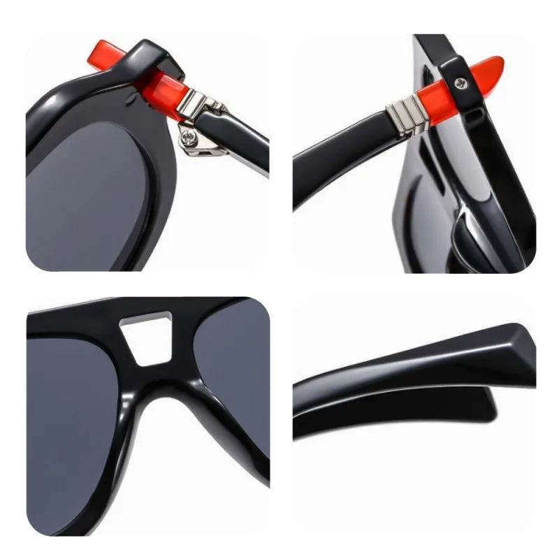 New Fashion Pilot Square Green Sunglasses For Women Men Brand Designer Double Bridge Sun Glasses Shades UV400 Eyeglasses 120