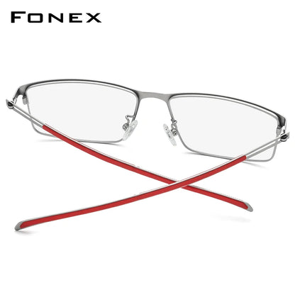 FONEX Lunettes photochromiques grises pour hommes Lunettes carrées en alliage de titane anti-lumière bleue 2021 Monture de lunettes coréenne sans vis FAB1010