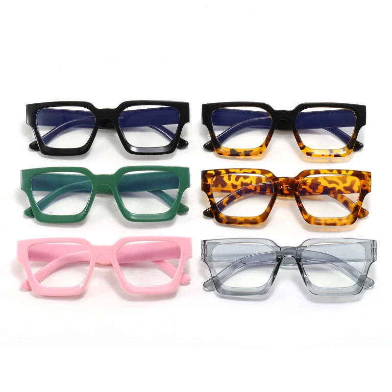 Square Frame Decoration Street Wear Flat Mirror European And American Anti-blue Glasses