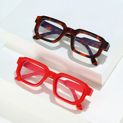 SHAUNA Ins Popular Fashion Polygon Square Women Glasses Frame Clear Anti Blue Light Eyewear Optical Men Red Blue Frame