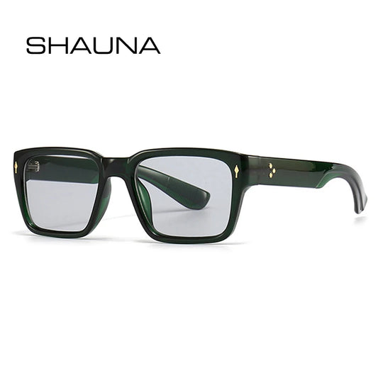 SHAUNA Retro Quadratische Nieten Sonnenbrille Damen Mode Farbverlauf Shades UV400 Trendy Männer Sonnenbrille