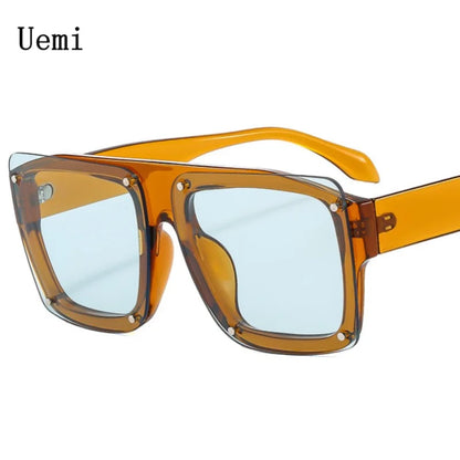 New Fashion Casual Square Sunglasses For Women Men Retro Rivet Luxury Deisgner Sun Glasses Colorful Lens Shades UV400 Eyeglasses