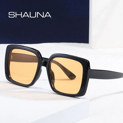 SHAUNA Oversized Retro Square Sunglasses UV400