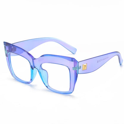 Montures de lunettes carrées surdimensionnées pour femmes, lunettes noires anti-lumière bleue, verres optiques, marque de luxe pour femmes, grandes lunettes