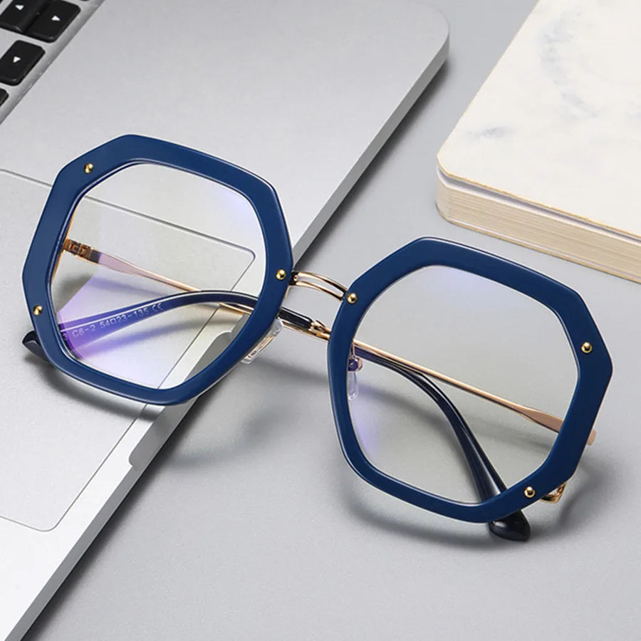 Lunettes de lecture carrées surdimensionnées à la mode pour femmes, anti-lumière bleue, de luxe, de haute qualité, transparentes, tendance, pour ordinateur