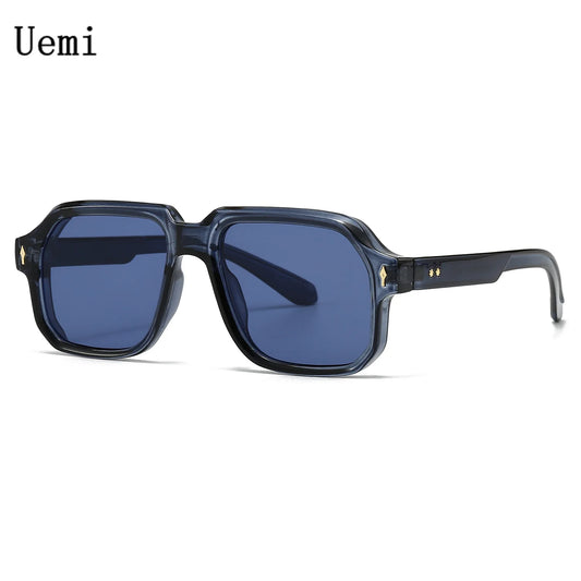 New Fashion Square Sunglasses For Women Men Luxury Retro Rivet Decorate Modern Driving Outdoor Shades UV400 Sun Glasses