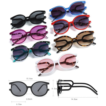 SHAUNA Fashion Oversized Round Women Unique Sunglasses Retro Gradient Shades UV400 Men Colorful Leopard Sun Glasses