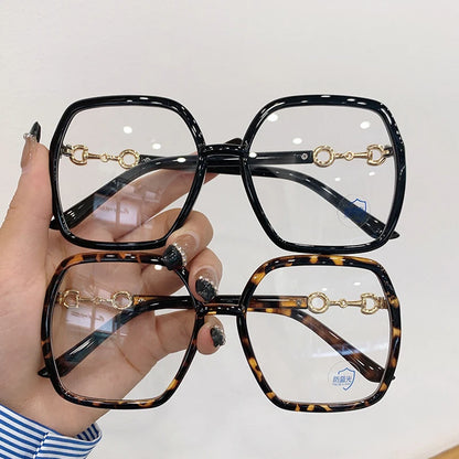 Oversize Blue Light Blocking Glasses Spectacles Lens Computer Eyeglasses For Women Unisex Relieve Eye Glasses