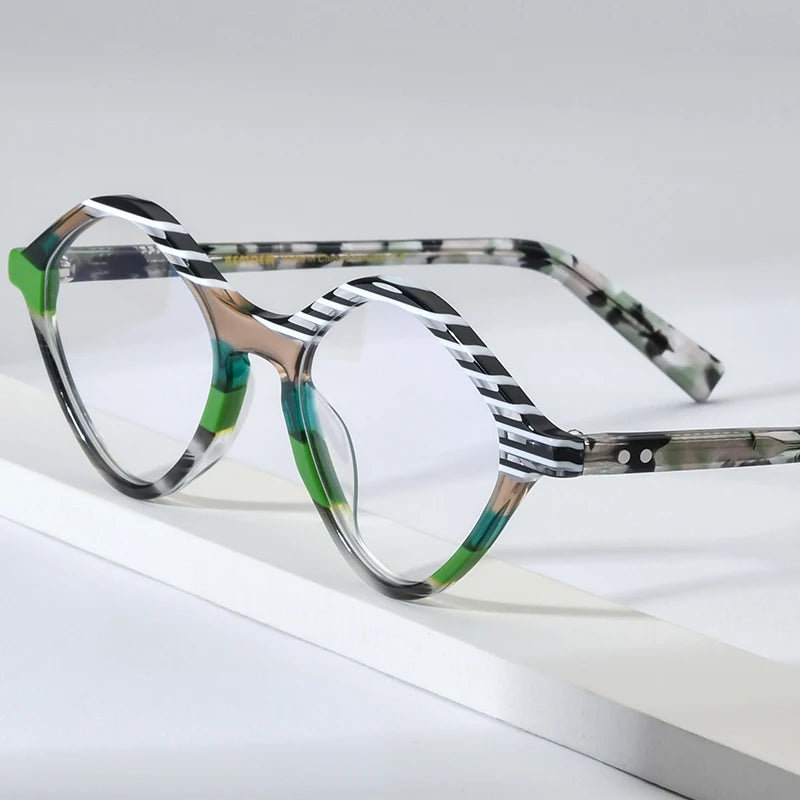 HEPIDEM Multicolor Acetate Glasses Women Designer Cat Eye Eyeglasses Frame Ladies Spectacle Eyewear 9218