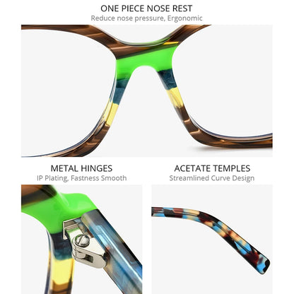 HEPIDEM Multicolor Acetate Eyeglasses Frame Women 2023 New Cat Eye Glasses Cateye Spectacles Eyewear 9278