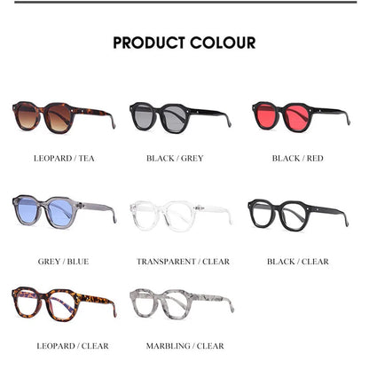 SHAUNA Anti Blue Light Retro Women Optical Glasses Frame Fashion Nail Men Round Shades UV400