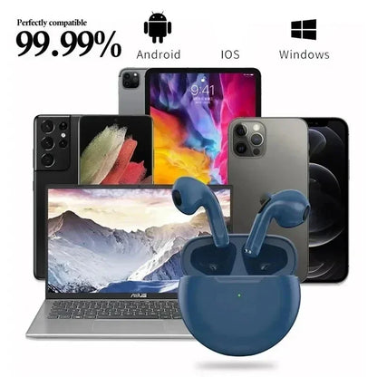 Écouteurs sans fil Bluetooth Pro 6 TWS d'origine, mini écouteurs Fone, casque de sport stéréo pour écouteurs Android Xiaomi