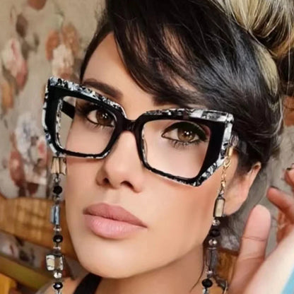 SHAUNA Ins Popular Fashion Polygon Cat Eye Multicolor Glasses Frame Women Clear Anti-Blue Light Eyewear Optical Men Frame