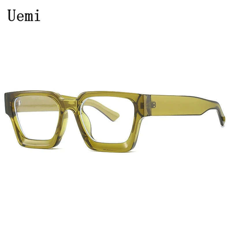 Lunettes de lecture carrées anti-lumière bleue pour femmes et hommes, monture simple et transparente, verres optiques, vente en gros