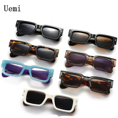 Lunettes de soleil carrées vintage pour femmes et hommes, nouvelle mode, rétro, monture à bords épais, lunettes de soleil de luxe pour hommes, nuances UV400